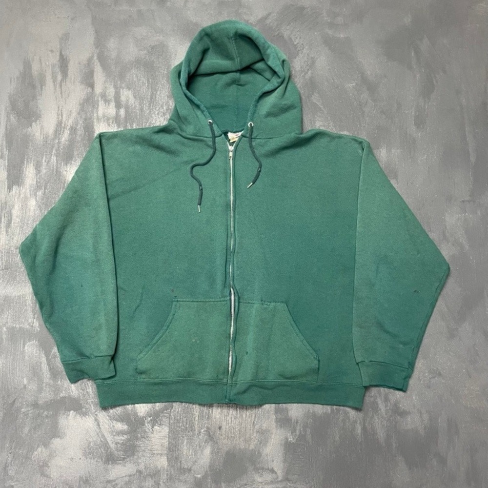 Vintage Pro Spirit Full Zip Hoodie Mens XL Green 90s Made in USA